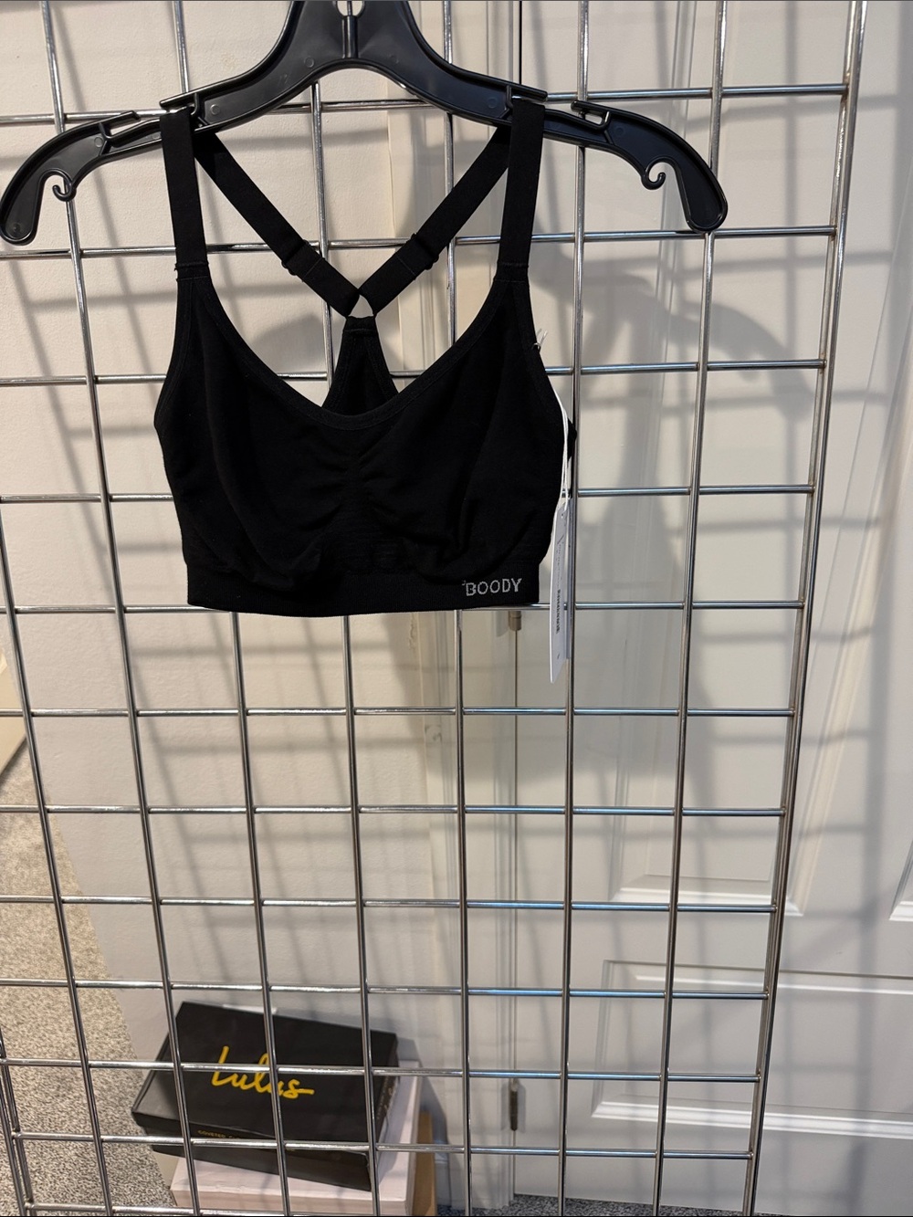 BOODY Black Seamless Padded Sports Bralette with Cross-Back Straps
